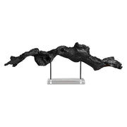 Uttermost Charred Timber Branch Sculpture | Burnt Black Polyresin & Metal on Acrylic Stand | Mantel & Shelf Decor | Model 18327