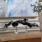 Uttermost Charred Timber Branch Sculpture | Burnt Black Polyresin & Metal on Acrylic Stand | Mantel & Shelf Decor | Model 18327