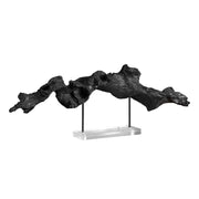 Uttermost Charred Timber Branch Sculpture | Burnt Black Polyresin & Metal on Acrylic Stand | Mantel & Shelf Decor | Model 18327