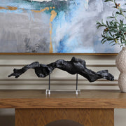 Uttermost Charred Timber Branch Sculpture | Burnt Black Polyresin & Metal on Acrylic Stand | Mantel & Shelf Decor | Model 18327