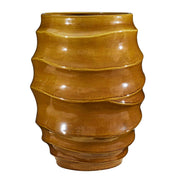 Uttermost Canyon Wave 24in Ceramic Planter | Earthy Brown Glazed Earthenware | Indoor & Outdoor Patio Decor | 17.7 x 17.7 x 24 in | Model 18389