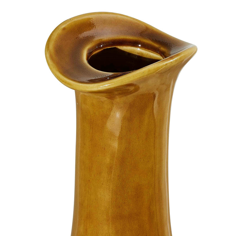 Uttermost Sienna Flow Bottle Vases Set/2 | Earthy Brown Glazed Earthenware | Shelf & Mantel Decor | 7 x 7 x 26 in | Model 18390