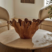 Uttermost Amber Tide 22in Decorative Bowl | Glossy Amber Glaze Earthenware | Indoor & Outdoor Centerpiece | 22 x 11 x 11 in | Model 18391