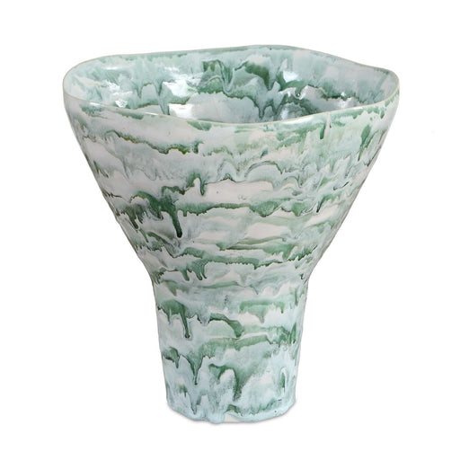 Uttermost Jameis Ceramic Watercolor Vase | Blue Green Gray Marbled Glaze | Living Room & Entryway Decor | 11.5 x 11 x 11 in | Model 18396