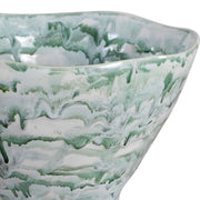 Uttermost Jameis Ceramic Watercolor Vase | Blue Green Gray Marbled Glaze | Living Room & Entryway Decor | 11.5 x 11 x 11 in | Model 18396