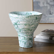 Uttermost Jameis Ceramic Watercolor Vase | Blue Green Gray Marbled Glaze | Living Room & Entryway Decor | 11.5 x 11 x 11 in | Model 18396
