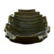 Uttermost Harbor Ridge Olive Green Ceramic Bowl | Glossy Ridged Sculptural | Coffee Table & Shelf Decor | 18.25 x 8.5 x 3.25 in | Model 18398