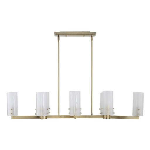 Uttermost Mistie 8 Light Linear Chandelier, Antique Brass