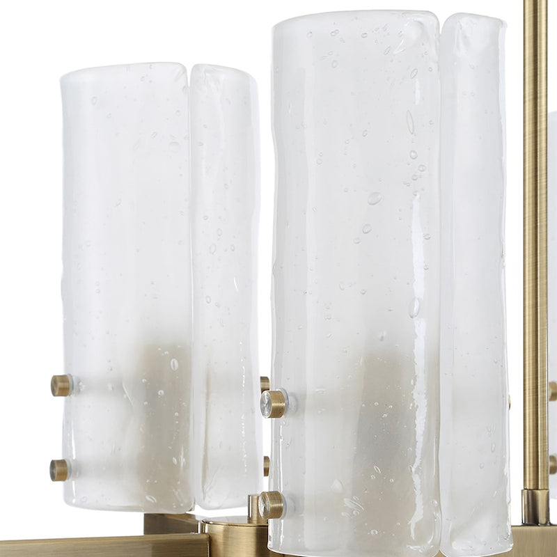 Uttermost Mistie 8 Light Linear Chandelier, Antique Brass