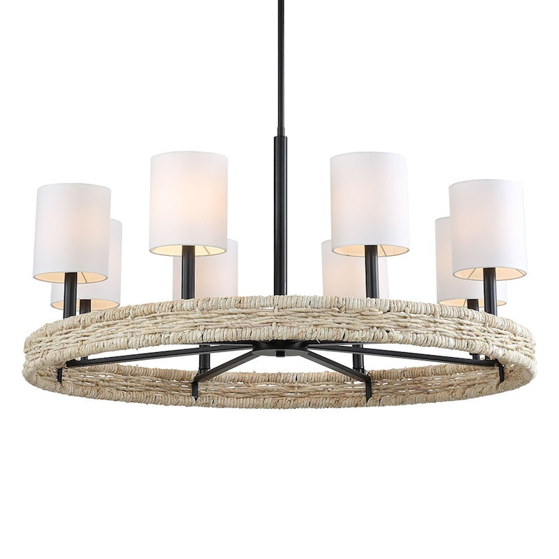 Uttermost Faiyam 8 Light Rattan Chandelier, Dark Bronze - 21393