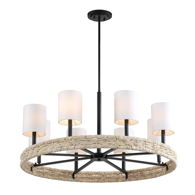 Uttermost Faiyam 8 Light Rattan Chandelier, Dark Bronze
