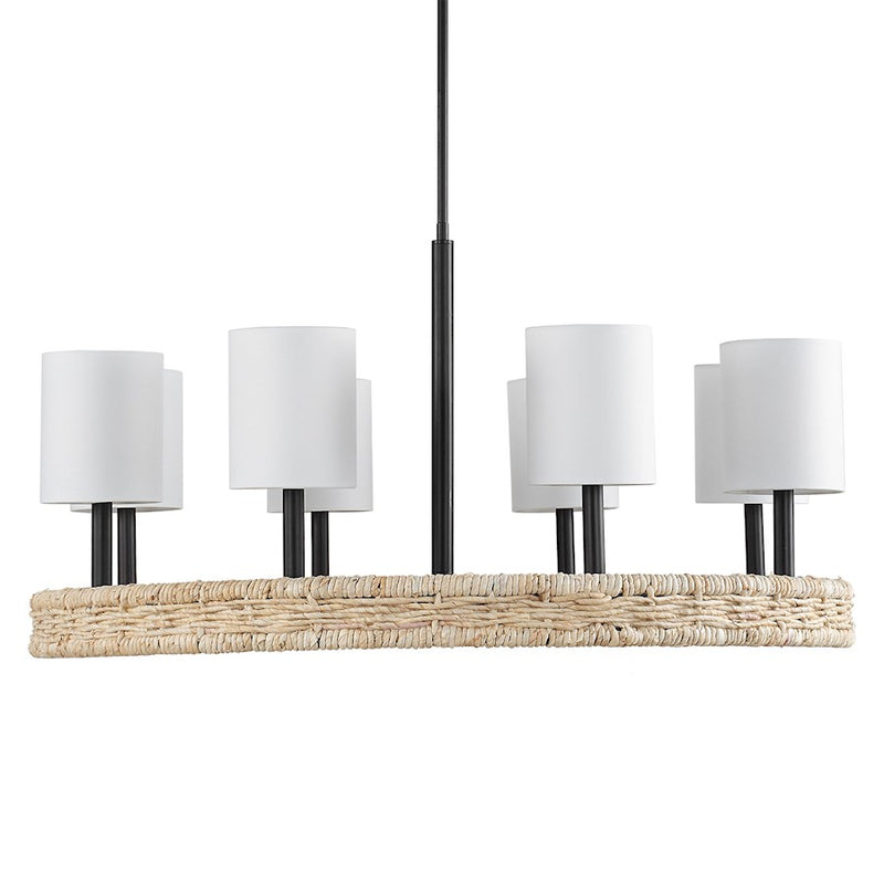 Uttermost Faiyam 8 Light Rattan Chandelier, Dark Bronze