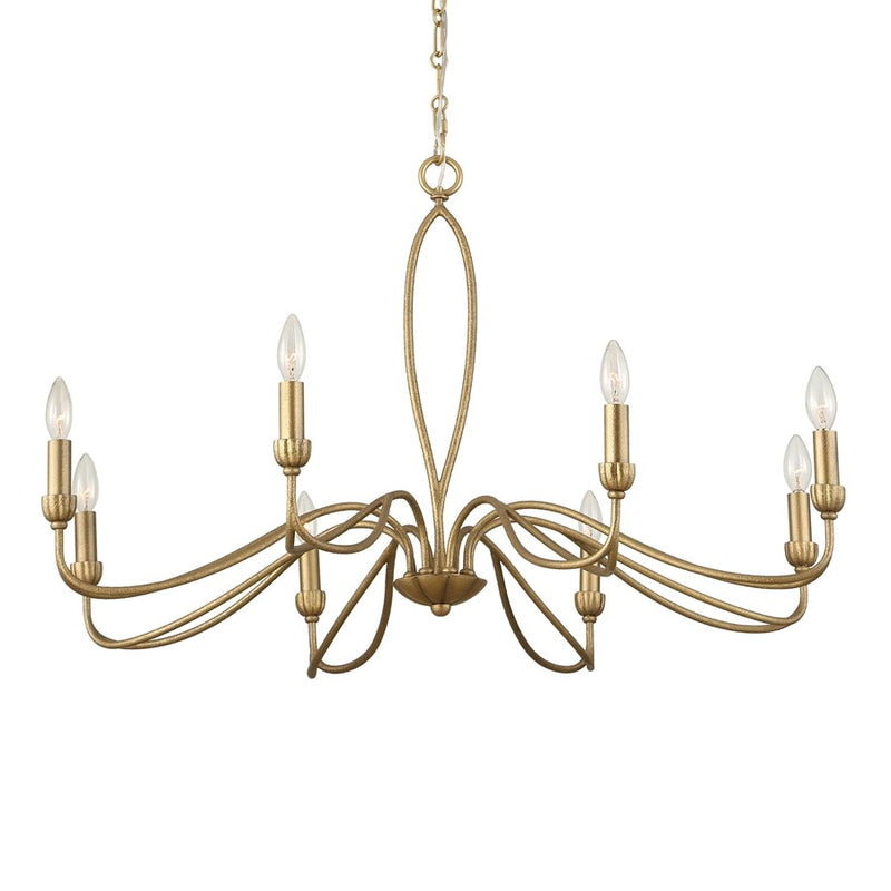 Uttermost Corella 8 Light Chandelier, Textured Soft Gold
