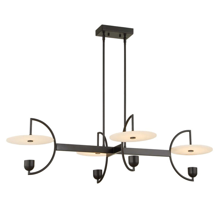 Uttermost Kyoto 4 Light Linear LED Chandelier, Matte Black