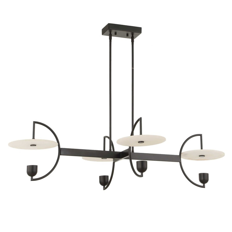 Uttermost Kyoto 4 Light Linear LED Chandelier, Matte Black
