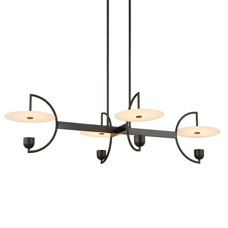 Uttermost Kyoto 4 Light Linear LED Chandelier, Matte Black