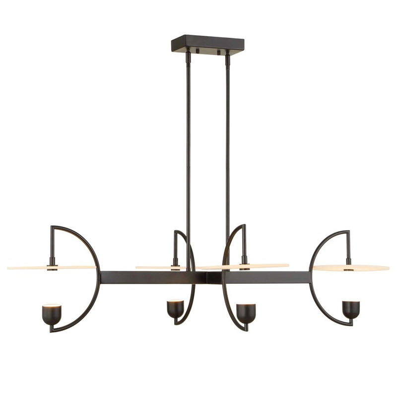 Uttermost Kyoto 4 Light Linear LED Chandelier, Matte Black