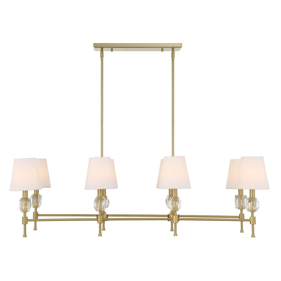 Uttermost Arques 8 Light Linear Chandelier, Natural Brass - 21402