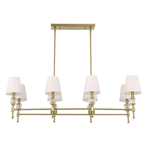 Uttermost Arques 8 Light Linear Chandelier, Natural Brass