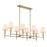 Uttermost Arques 8 Light Linear Chandelier, Natural Brass