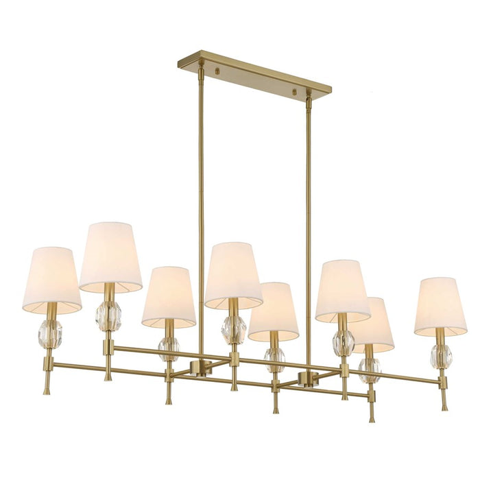 Uttermost Arques 8 Light Linear Chandelier, Natural Brass