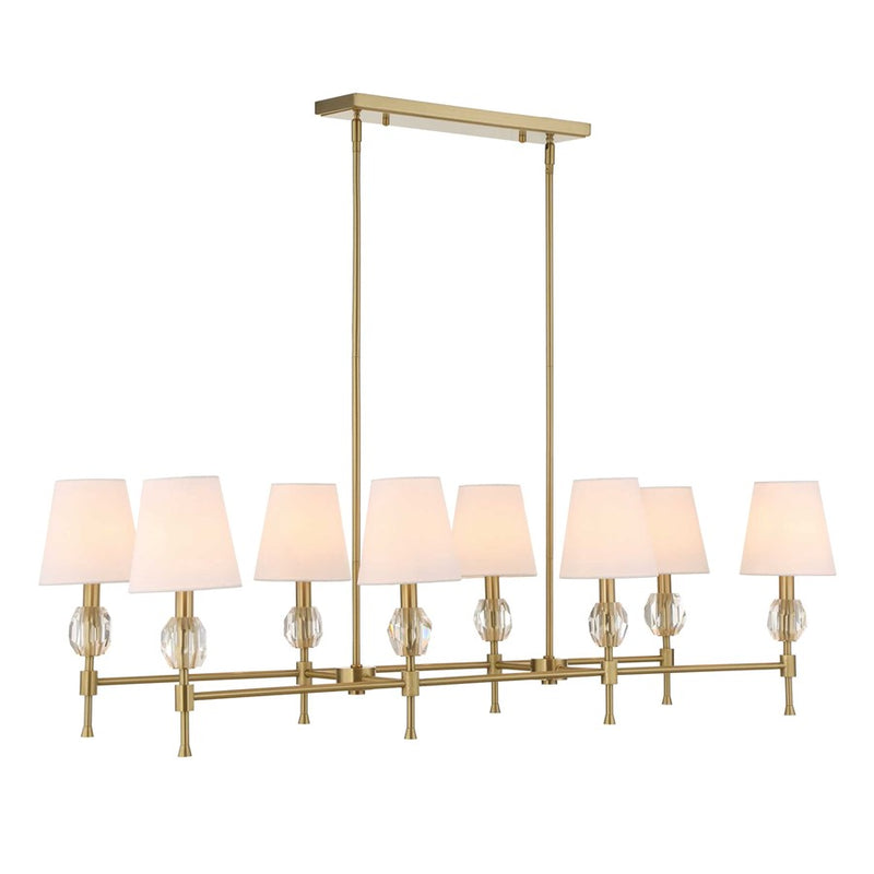 Uttermost Arques 8 Light Linear Chandelier, Natural Brass
