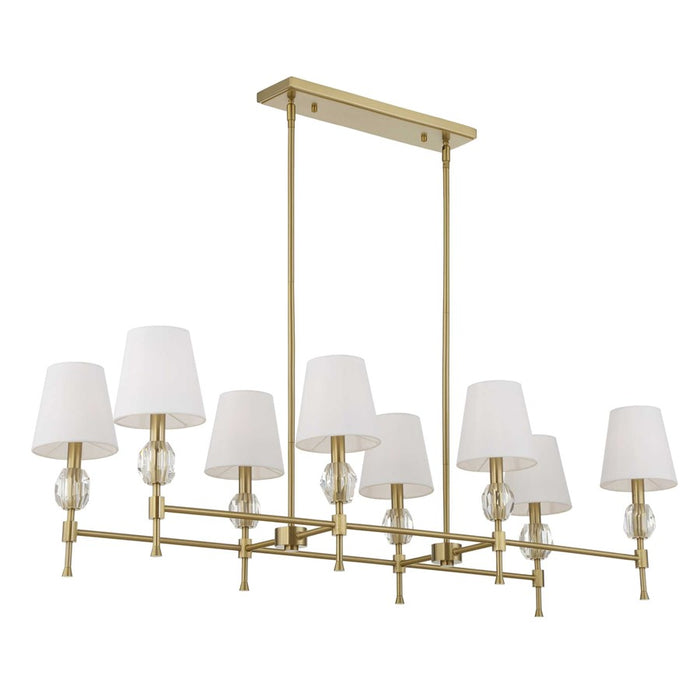 Uttermost Arques 8 Light Linear Chandelier, Natural Brass