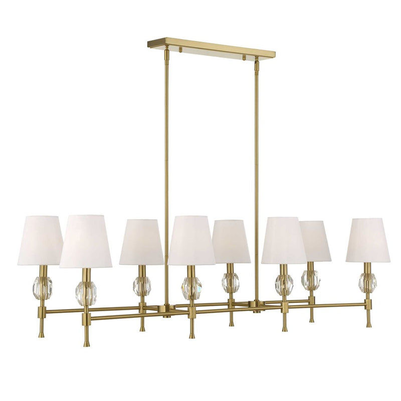 Uttermost Arques 8 Light Linear Chandelier, Natural Brass