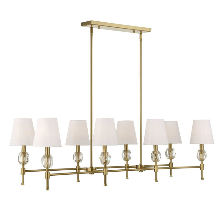 Uttermost Arques 8 Light Linear Chandelier, Natural Brass