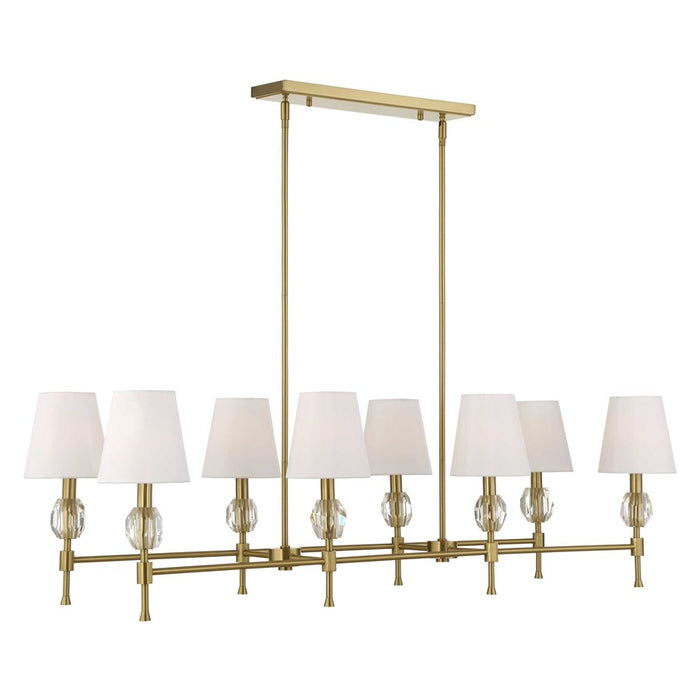 Uttermost Arques 8 Light Linear Chandelier, Natural Brass