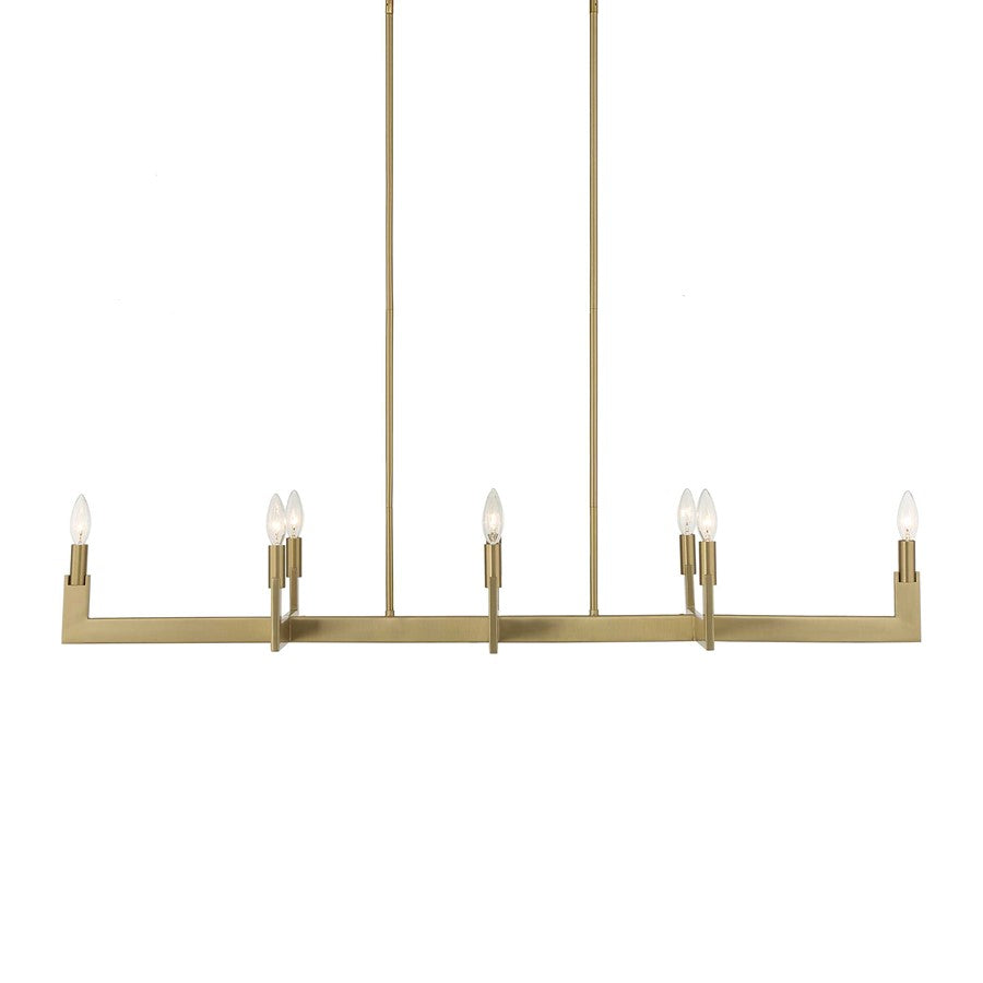Uttermost Cordoba 8 Light Linear Chandelier, Natural Brass - 21403