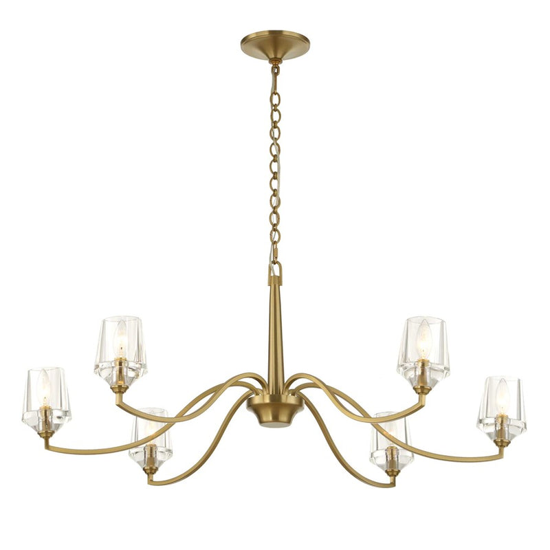 Uttermost Barcelona 6 Light Brass Chandelier, Natural Brass