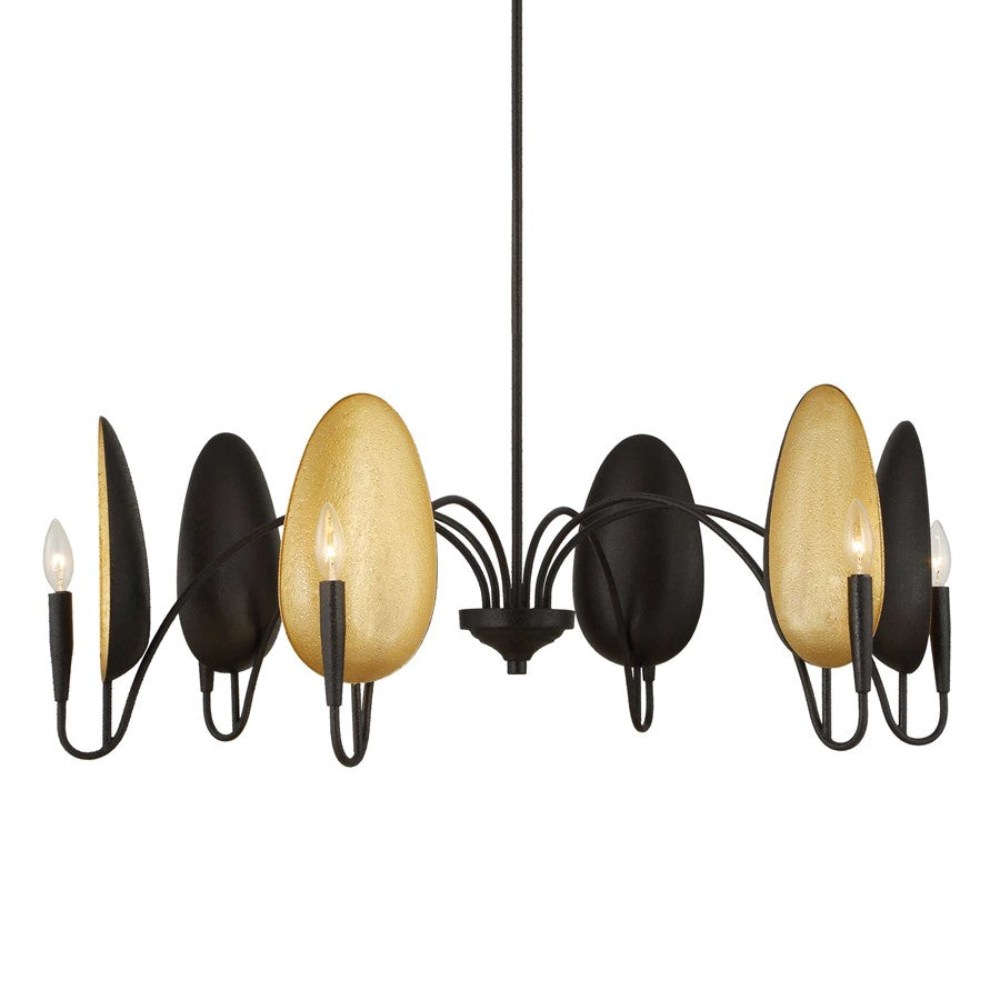 Uttermost Warwick 6 Light Matte Black Chandelier - 21405