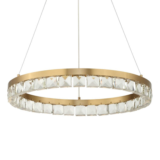 Uttermost Segovia Round Crystal LED Chandelier, Warm Brass