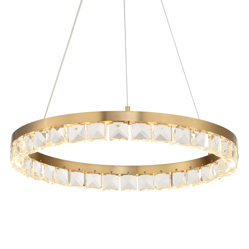 Uttermost Segovia Round Crystal LED Chandelier, Warm Brass
