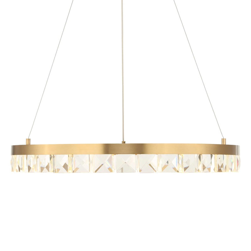 Uttermost Segovia Round Crystal LED Chandelier, Warm Brass