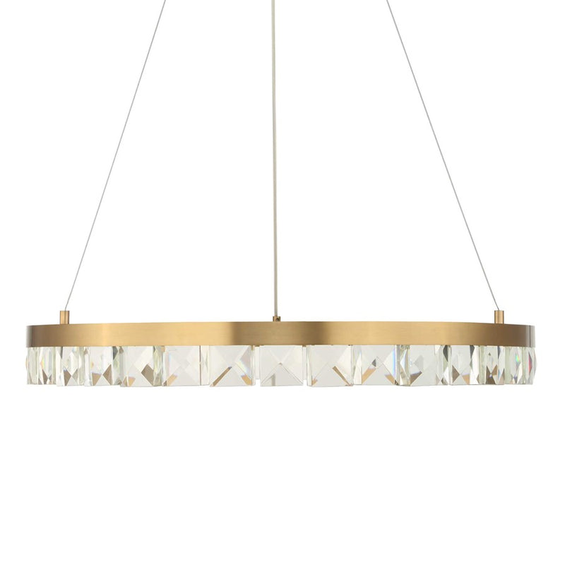 Uttermost Segovia Round Crystal LED Chandelier, Warm Brass