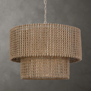 Uttermost Biswas Woven Jute 1 Light Pendant, Antique Brass - 21595