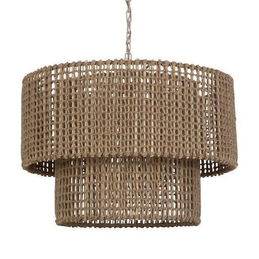 Uttermost Biswas Woven Jute 1 Light Pendant, Antique Brass