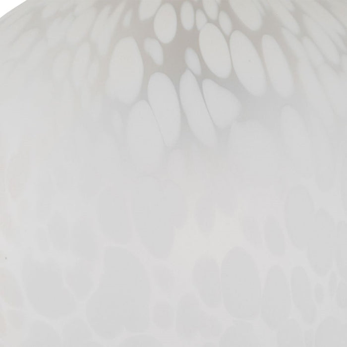 Uttermost Huch 1 Light White Glass Pendant, Antique Brass