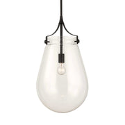 Uttermost Dewdrop 1 Light Glass Shade Pendant, Matte Black - 21628