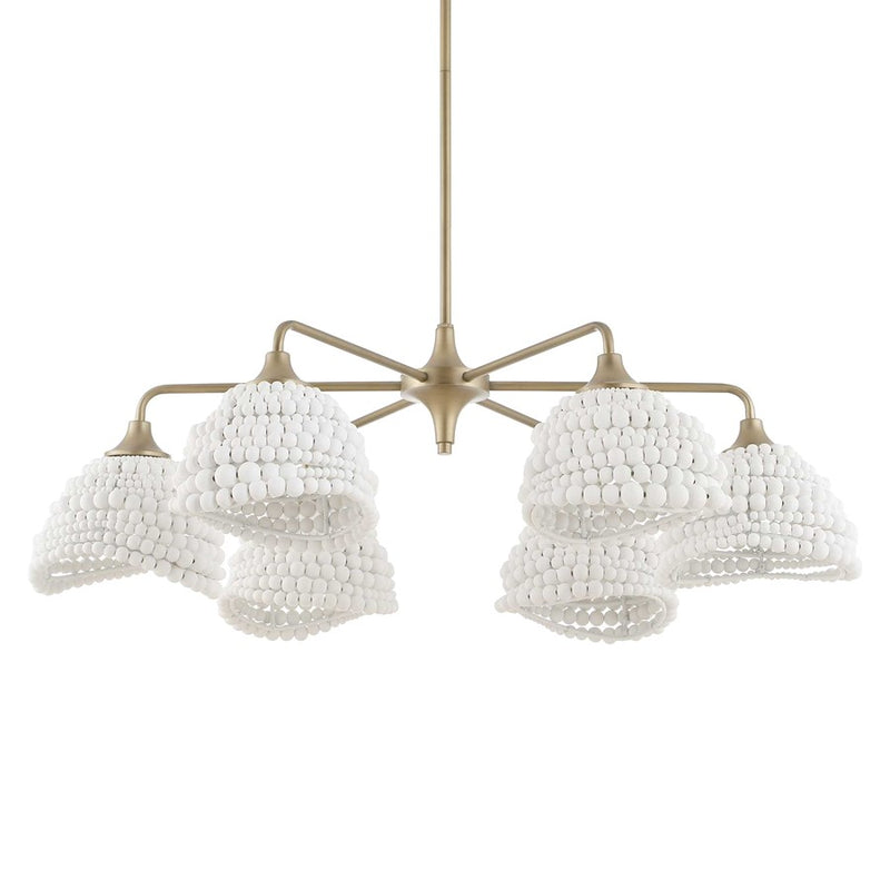 Uttermost Biddeford 6 Light White Beaded Pendant