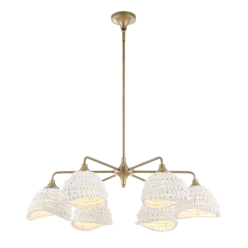 Uttermost Biddeford 6 Light White Beaded Pendant