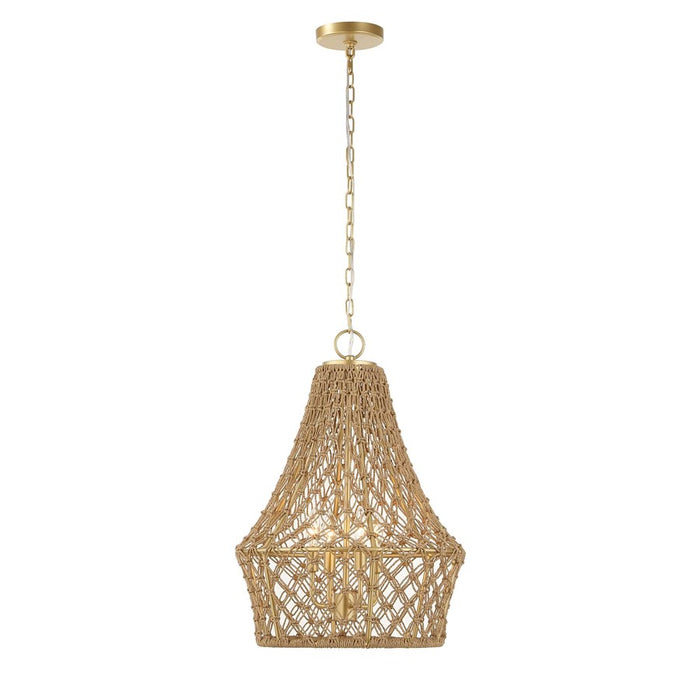 Uttermost Macrame 4 Light Rope Pendant, Brushed Gold