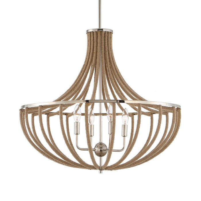 Uttermost Lovelock 4 Light Rope Empire Chandelier, Polished Nickel - 21634