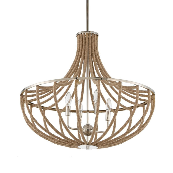 Uttermost Lovelock 4 Light Rope Empire Chandelier, Polished Nickel