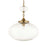 Uttermost Bellaire 1 Light Glass Shade Pendant, Matte Brushed Gold