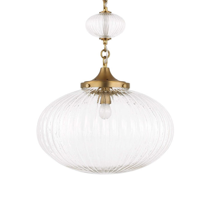 Uttermost Bellaire 1 Light Glass Shade Pendant, Matte Brushed Gold