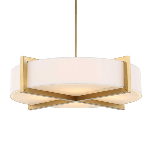 Uttermost Cresson 4 Light Drum Pendant, Matte Brushed Brass - 21637