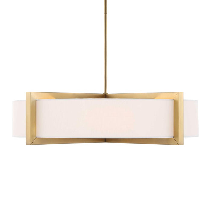 Uttermost Cresson 4 Light Drum Pendant, Matte Brushed Brass
